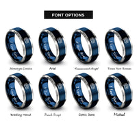 font options for inside engraving on blue & gray tram rings