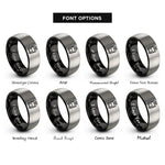 font options for inside engraving on black & gray tram front rings