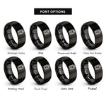 font options for inside engraving on black tram front rings