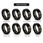 font options for inside engraving on gunmetal & black tram front rings