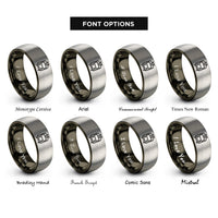 font options for inside engraving on gunmetal & grey tram front rings