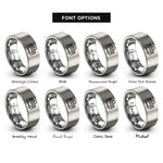 font options for inside engraving on gray tram rings