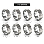 font options for inside engraving on grey transformer symbol rings