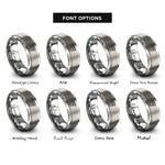 font options for inside engraving on silver transformer symbol rings