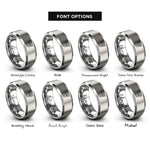 font options for inside engraving on gray transformer symbol rings