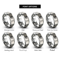 font options for inside engraving on gray transformer symbol rings