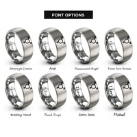 font options for inside engraving on gray transgender symbol rings