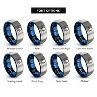 font options for inside engraving on blue & silver transistor rings