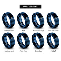 font options for inside engraving on blue transistor rings