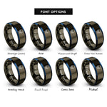 font options for inside engraving on gunmetal & blue transistor rings