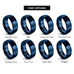font options for inside engraving on blue transistor symbol rings