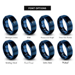 font options for inside engraving on blue transistor symbol rings
