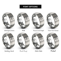 font options for inside engraving on grey transistor symbol rings