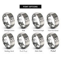 font options for inside engraving on silver transistor symbol rings