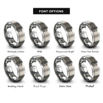 font options for inside engraving on silver transistor symbol rings