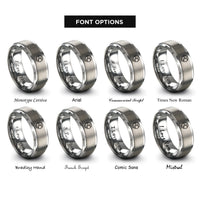 font options for inside engraving on silver transistor symbol rings