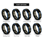 font options for inside engraving on gunmetal & blue transistor symbol rings