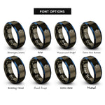 font options for inside engraving on gunmetal & blue transistor symbol rings