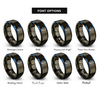 font options for inside engraving on gunmetal & blue transistor symbol rings