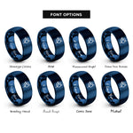 font options for inside engraving on blue transistor symbol npn rings