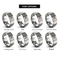 font options for inside engraving on grey transistor symbol npn rings