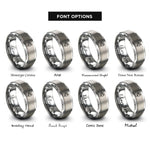font options for inside engraving on silver transistor symbol npn rings