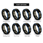 font options for inside engraving on gunmetal & blue transistor symbol npn rings