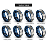 font options for inside engraving on blue & grey transit map rings