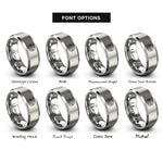 font options for inside engraving on silver transmutation circle rings
