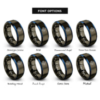 font options for inside engraving on gunmetal & blue transmutation circle rings