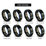 font options for inside engraving on gunmetal & blue transmutation circle rings