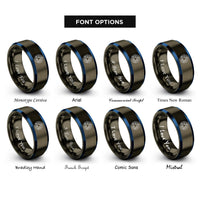 font options for inside engraving on gunmetal & blue transmutation circle rings