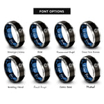 font options for inside engraving on black & blue & silver transmutation triangle rings