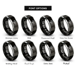 font options for inside engraving on black & gray transport aircraft rings