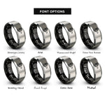font options for inside engraving on black & gray transport aircraft rings