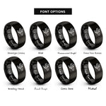 font options for inside engraving on black transport aircraft rings
