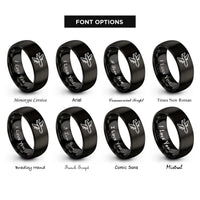 font options for inside engraving on black transport aircraft rings