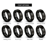 font options for inside engraving on black transport aircraft rings