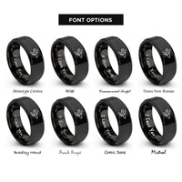 font options for inside engraving on black transport aircraft rings