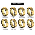 font options for inside engraving on black & gold trauma shears rings