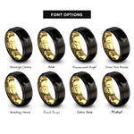 font options for inside engraving on black & gold trauma shears rings