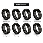 font options for inside engraving on black trauma shears rings