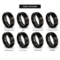 font options for inside engraving on black trauma shears rings