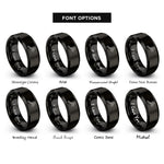 font options for inside engraving on black trauma shears rings
