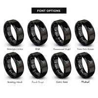 font options for inside engraving on black trauma shears rings