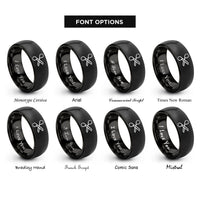 font options for inside engraving on black trauma shears rings