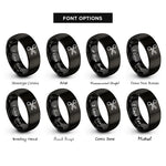 font options for inside engraving on black trauma shears rings
