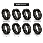 font options for inside engraving on black trauma shears rings