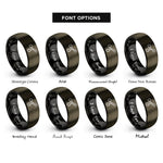 font options for inside engraving on gunmetal & black trauma shears rings