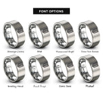font options for inside engraving on gray tread strip rings